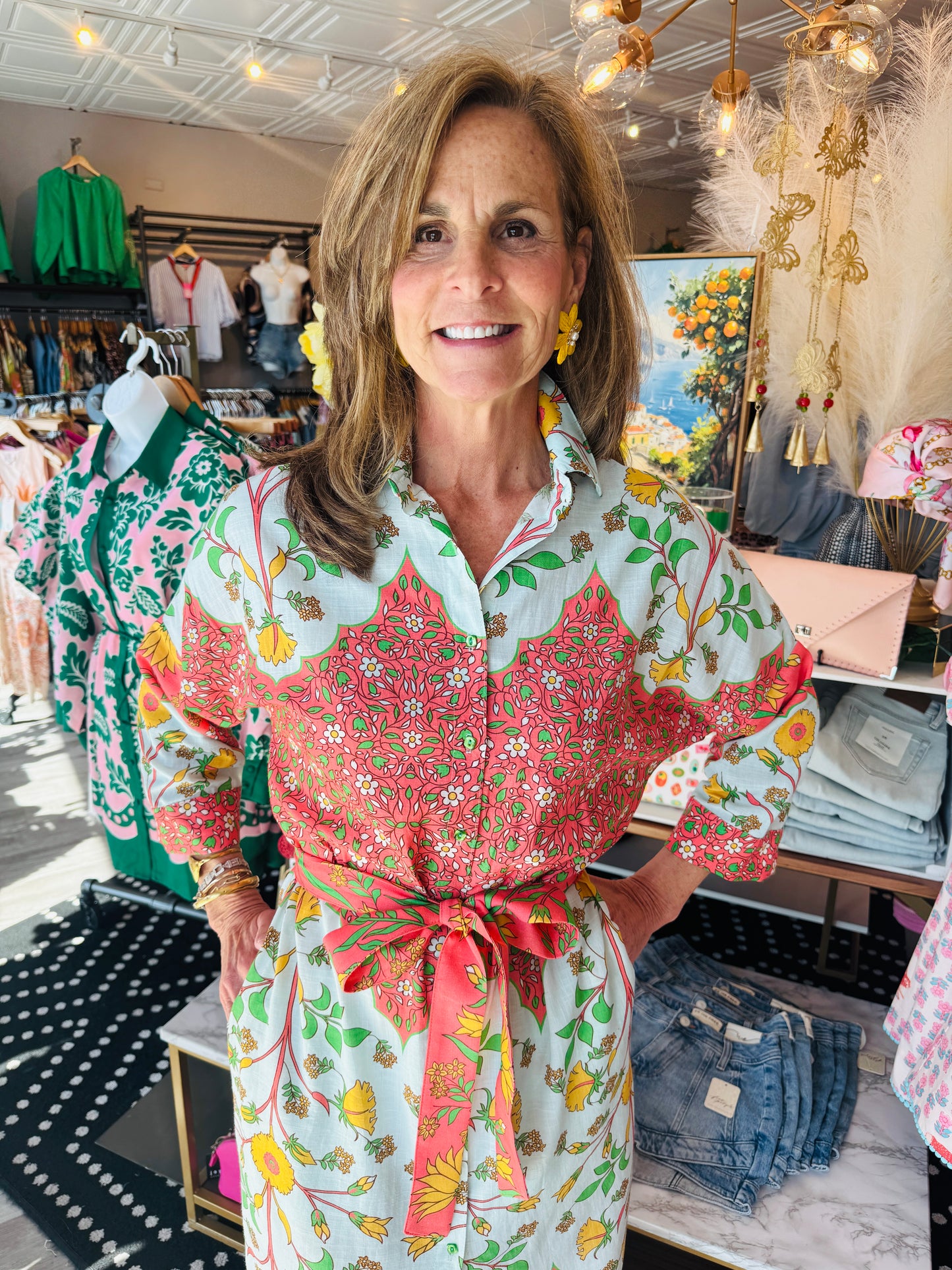 UNCLE FRANK BORDERED SHIRT DRESS