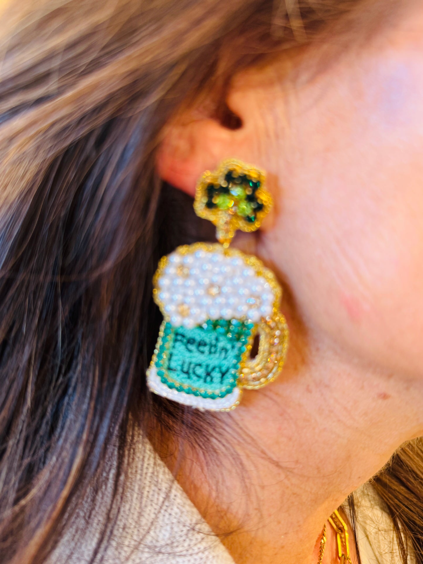 FEELIN LUCKY MUG EARRINGS