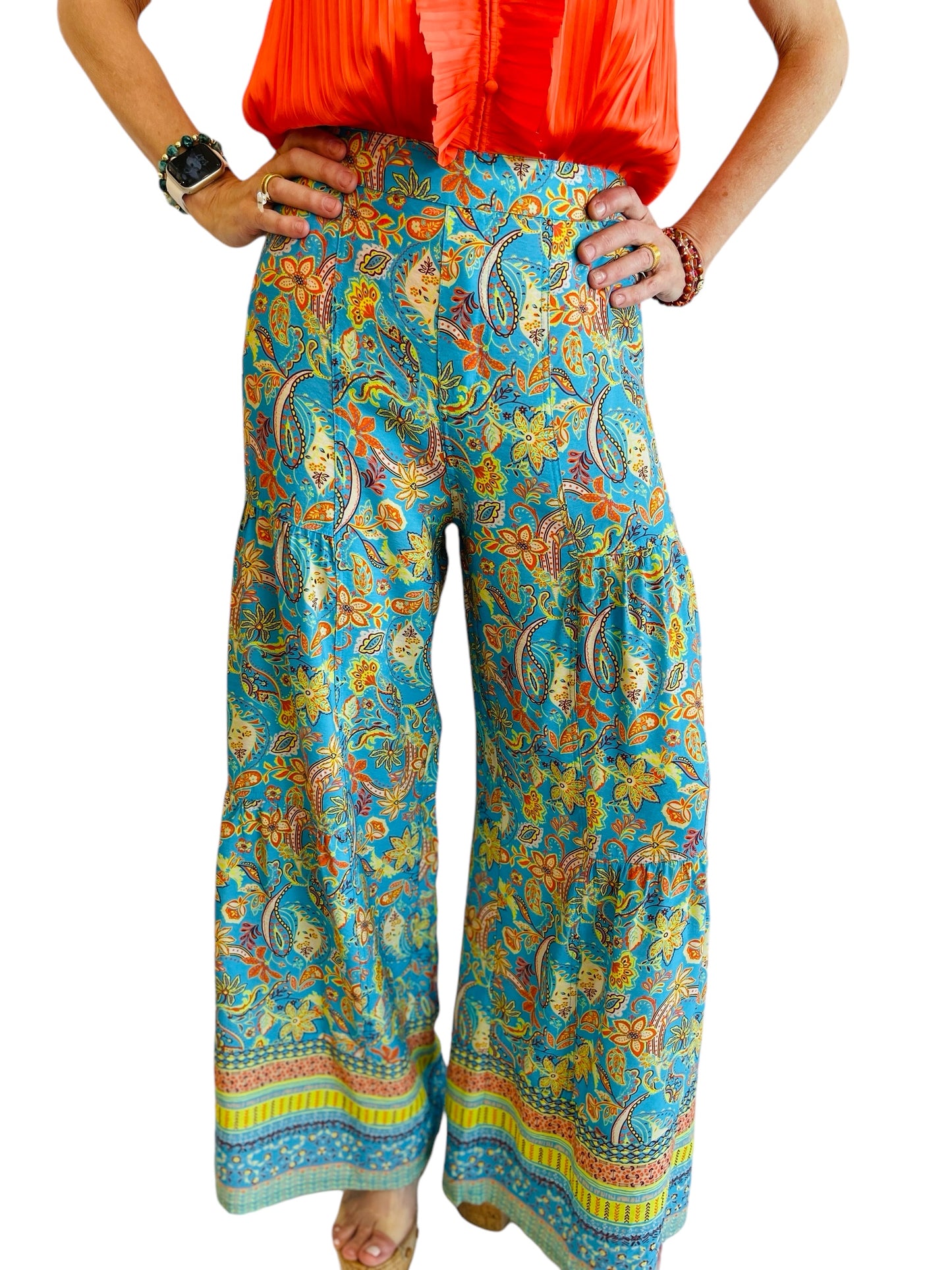 TIERED WIDE LEG PANTS