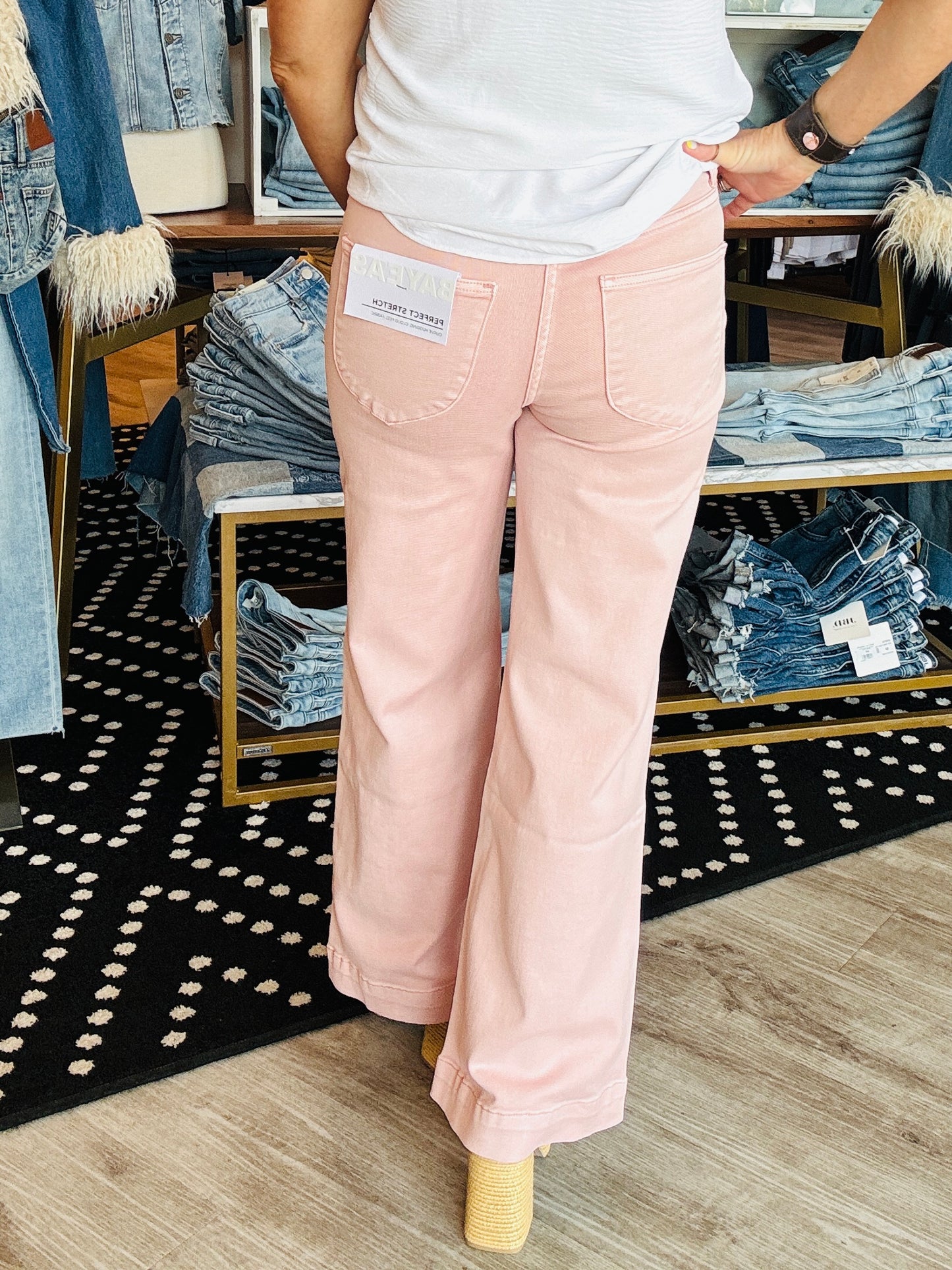 BAYEAS LUNA HIGH RISE WIDE LEG DENIM JEANS