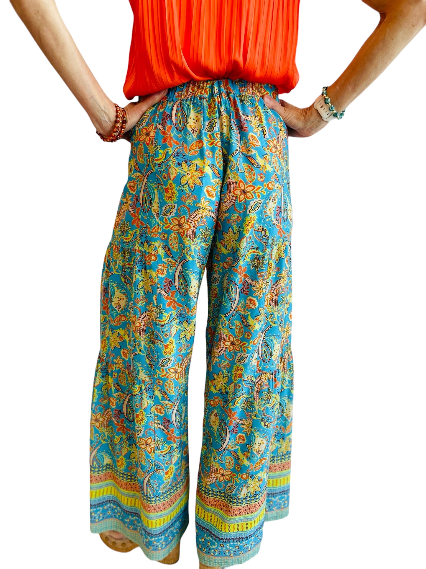 TIERED WIDE LEG PANTS