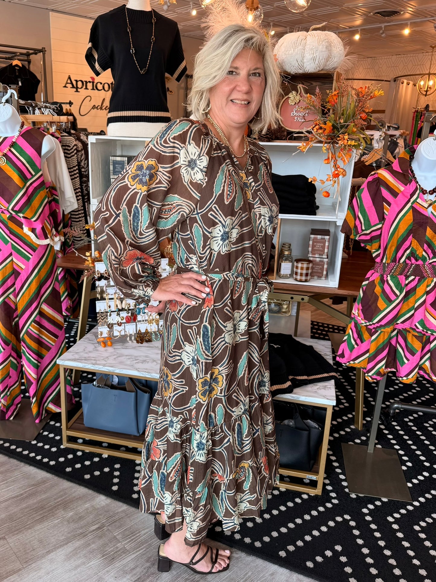 PUFF SLV FLORAL PRINT DRESS