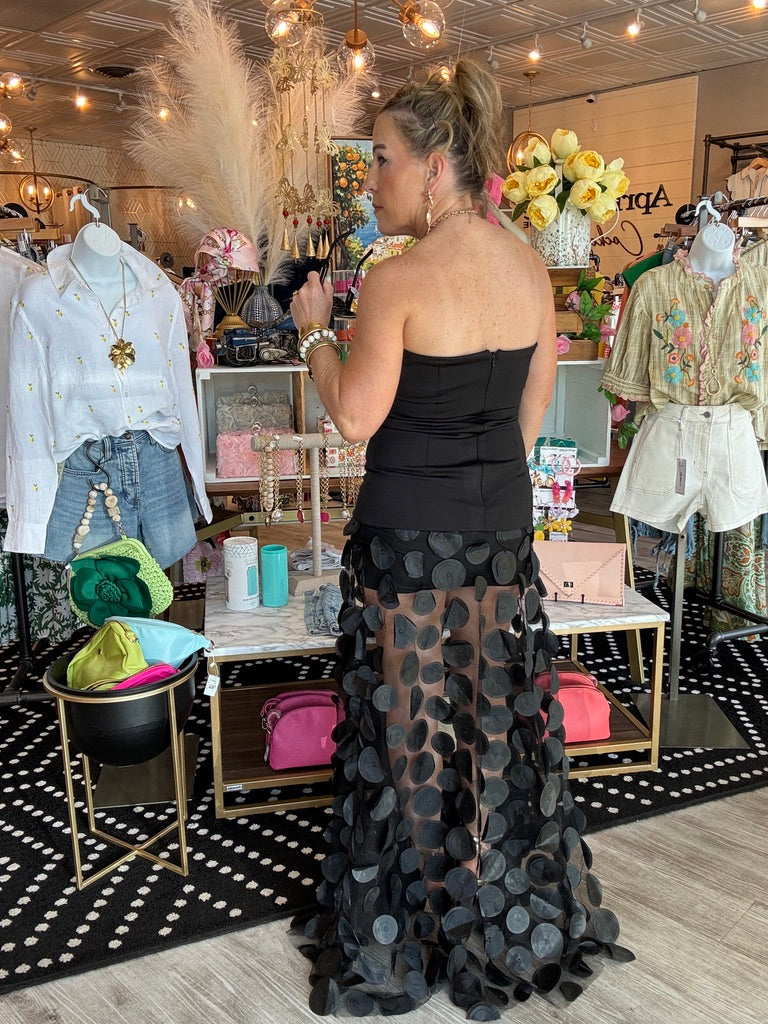 SUMMER TUBE 3D POLKA DOT MAXI DRESS