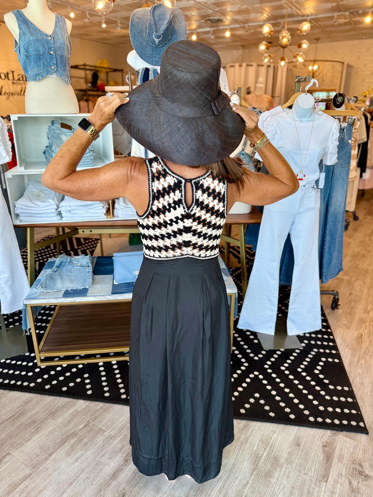 SKIES ARE BLUE CROCHET TOP DRESS