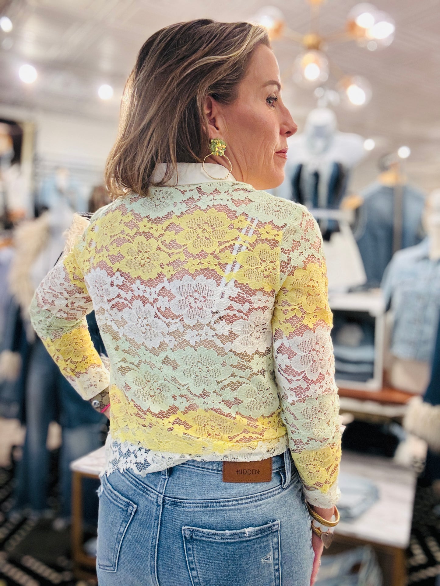 LACE WITH NECK TIE TOP