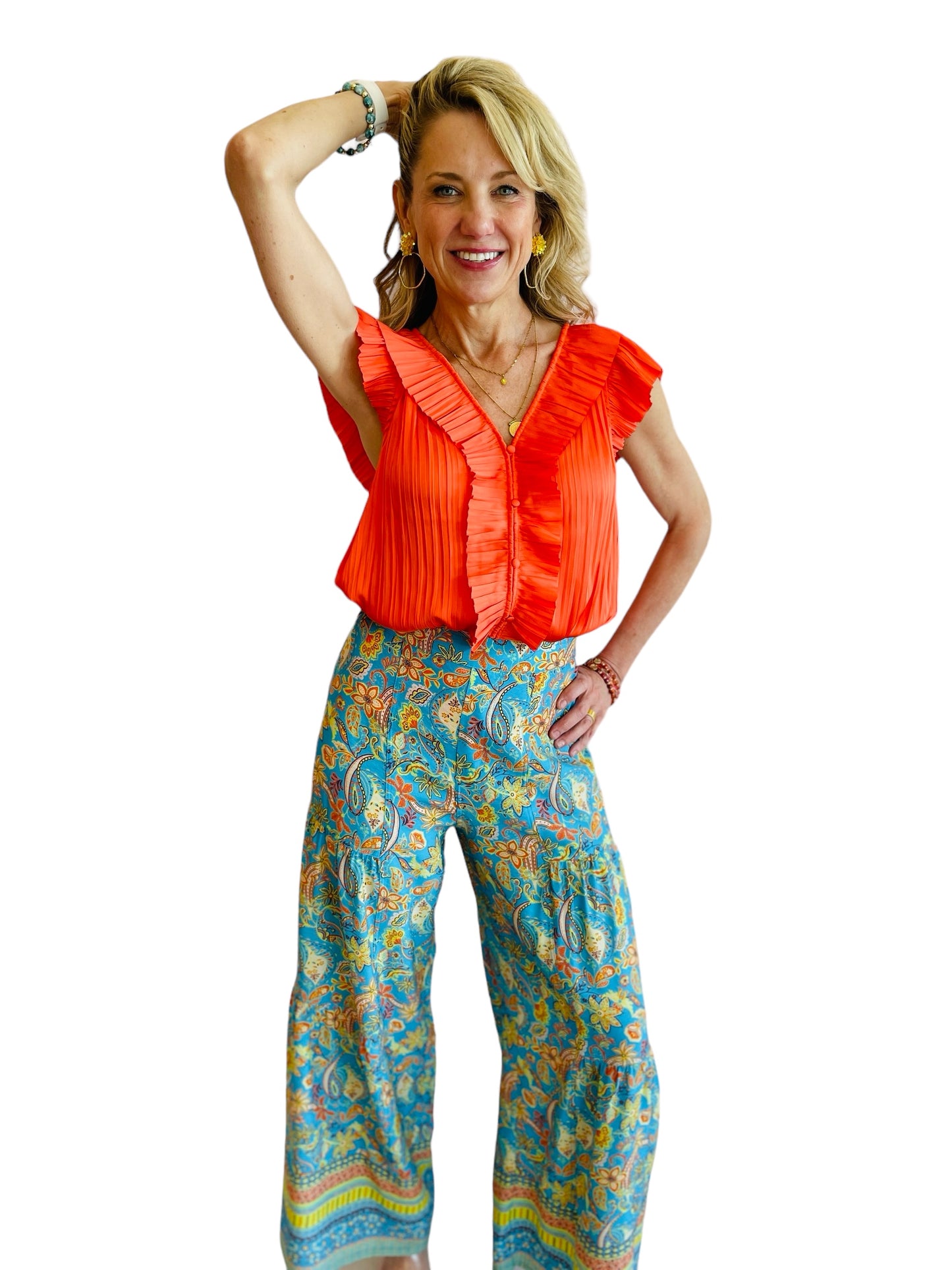 TIERED WIDE LEG PANTS