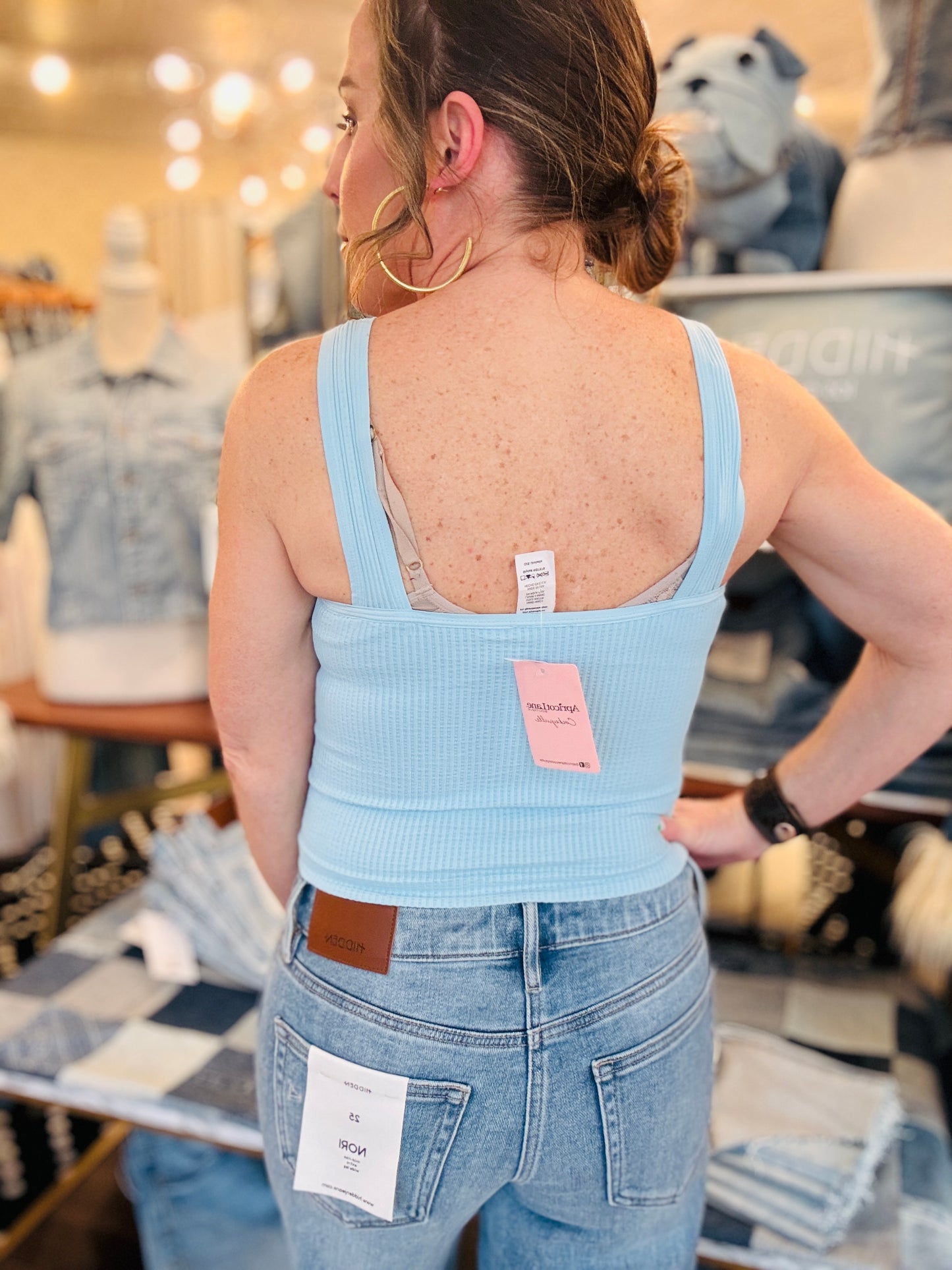 NIKI BIKI RIBBED CROP TANK TOP