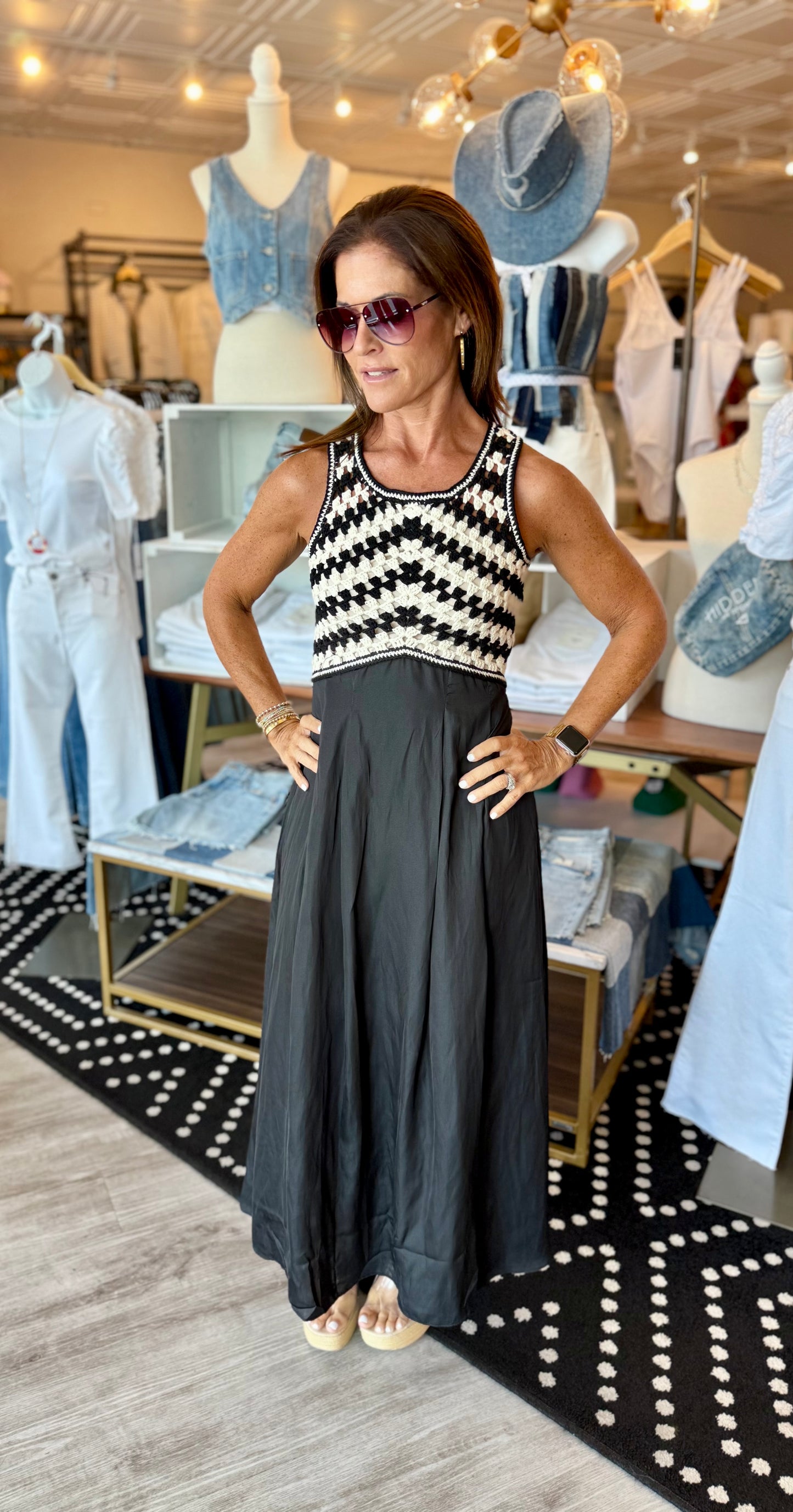 SKIES ARE BLUE CROCHET TOP DRESS