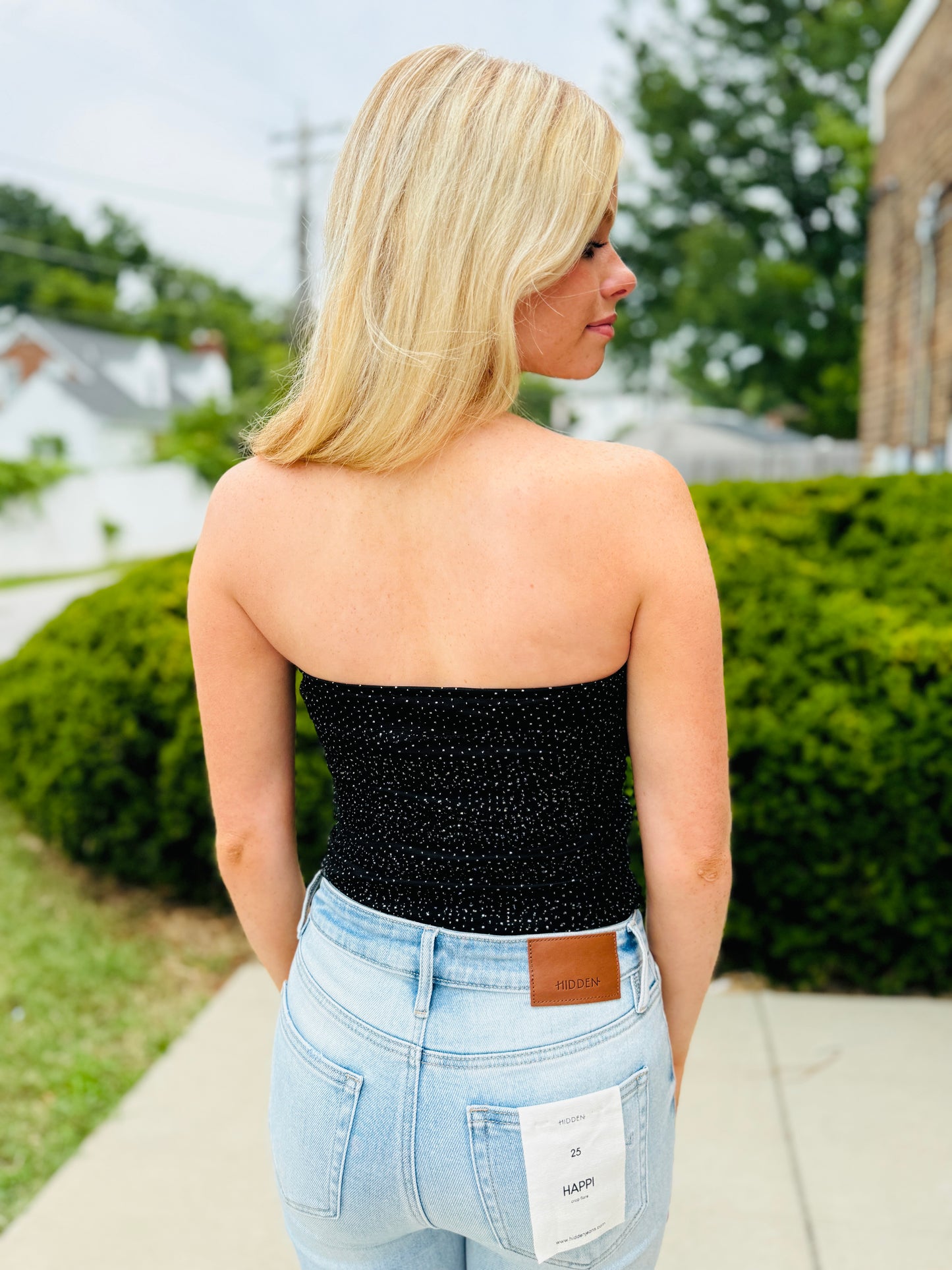 RUCHING DETAILED TUBE BODYSUIT