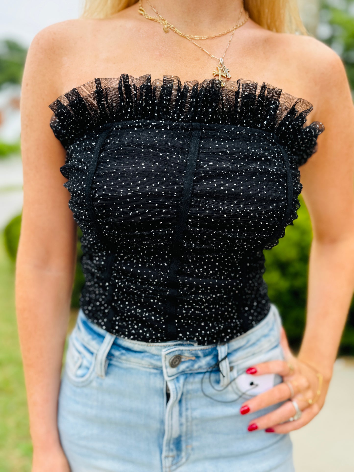 RUCHING DETAILED TUBE BODYSUIT