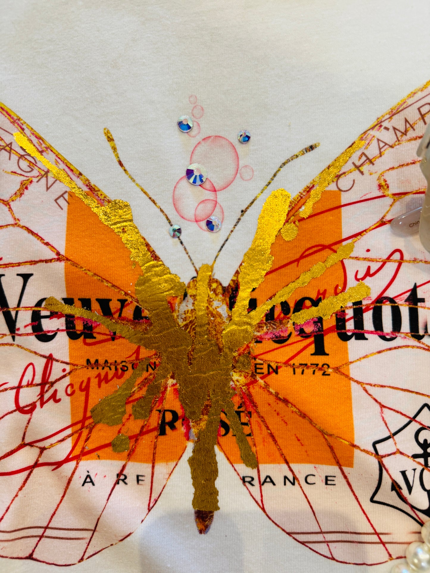 BLINGED OUT CHAMPAGNE FLY TEE