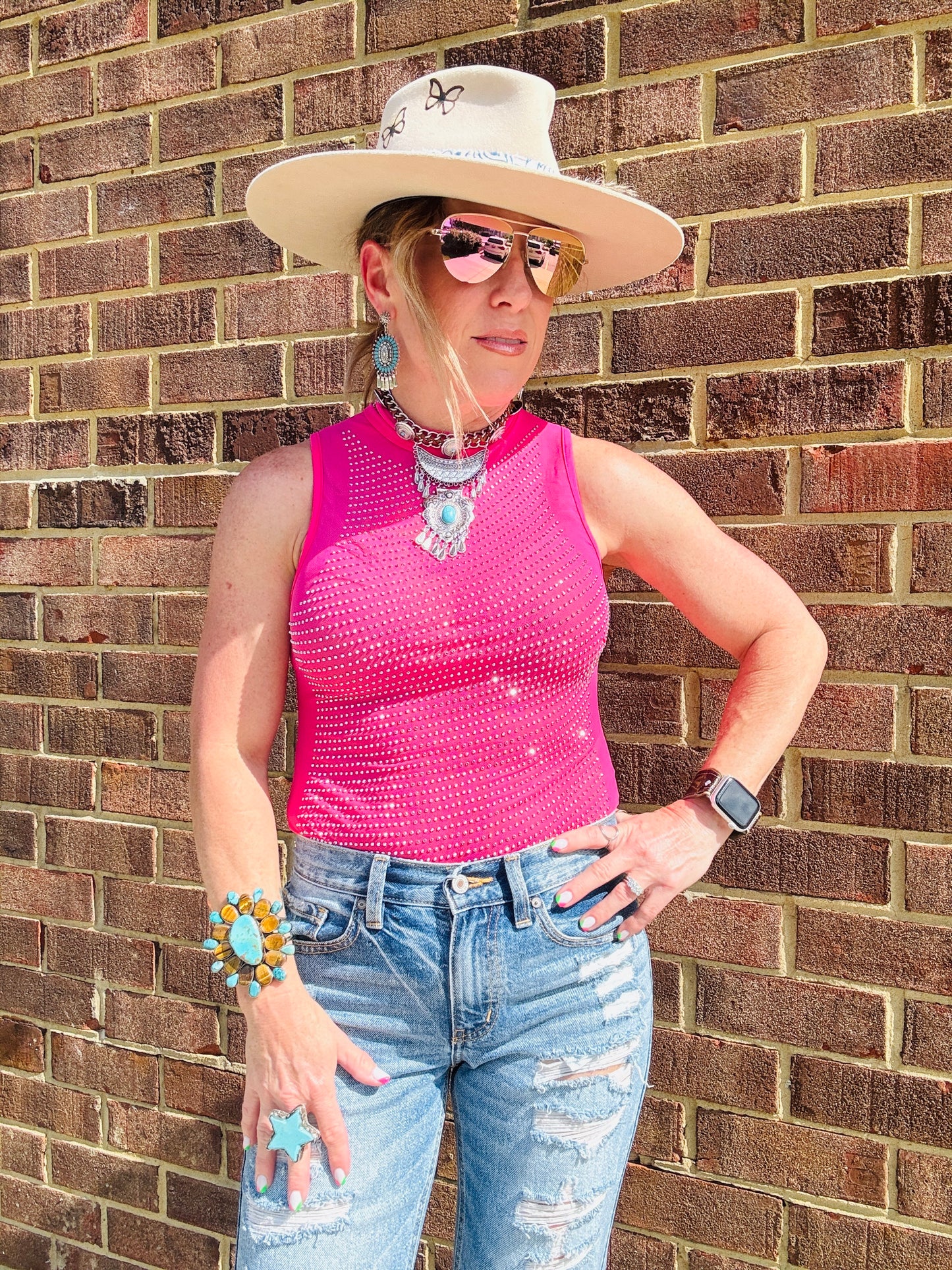 JEWEL SLEEVELESS BODYSUIT