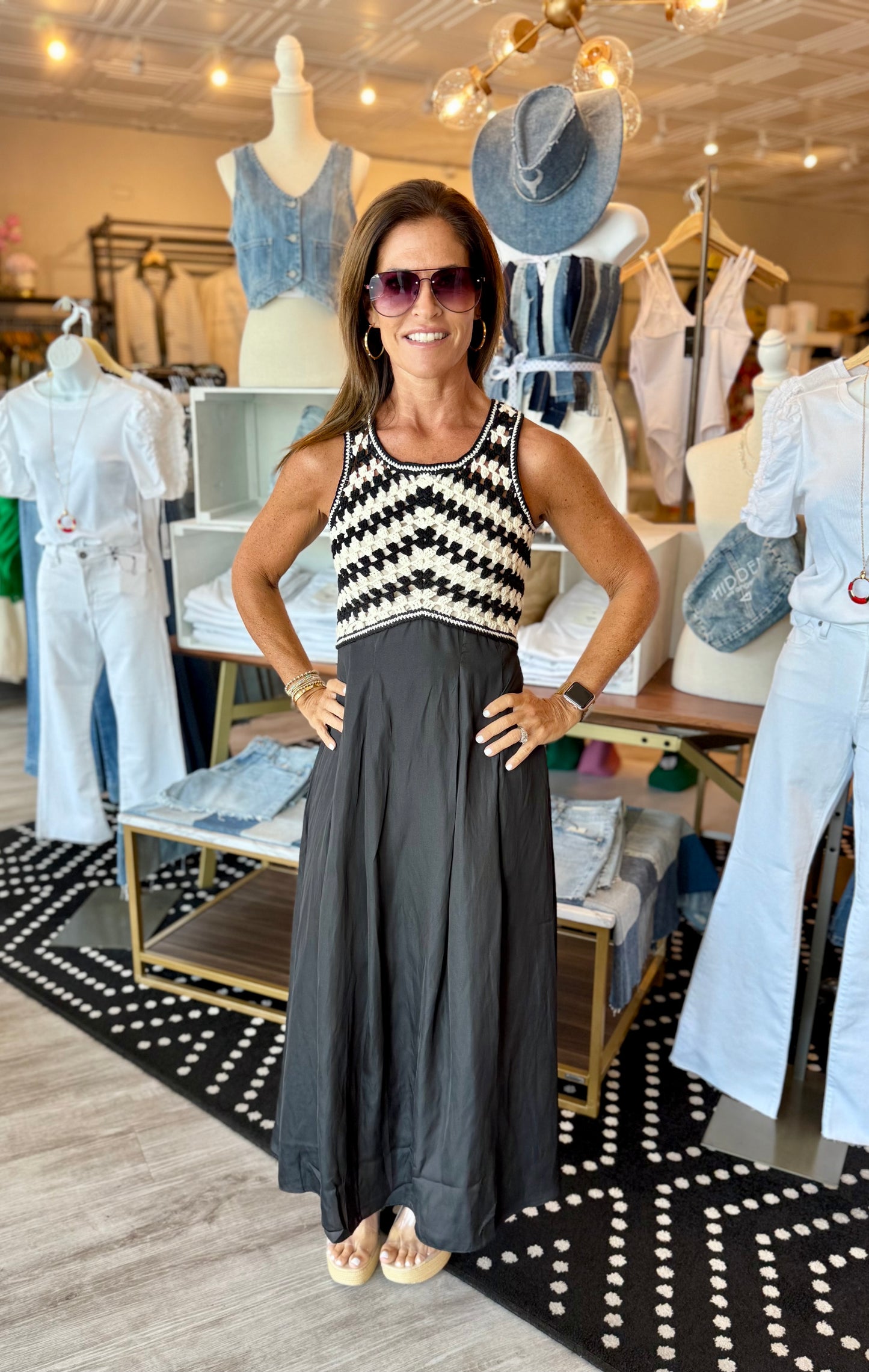 SKIES ARE BLUE CROCHET TOP DRESS