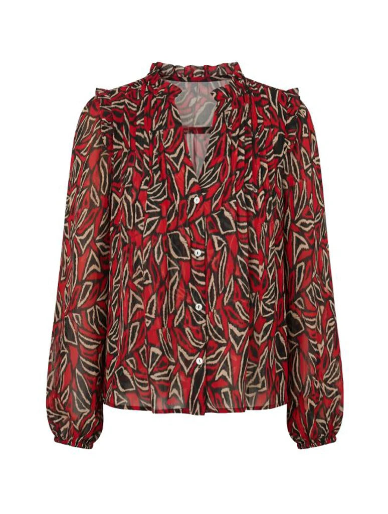 LIVERPOOL LONG SLV WOVEN TOP