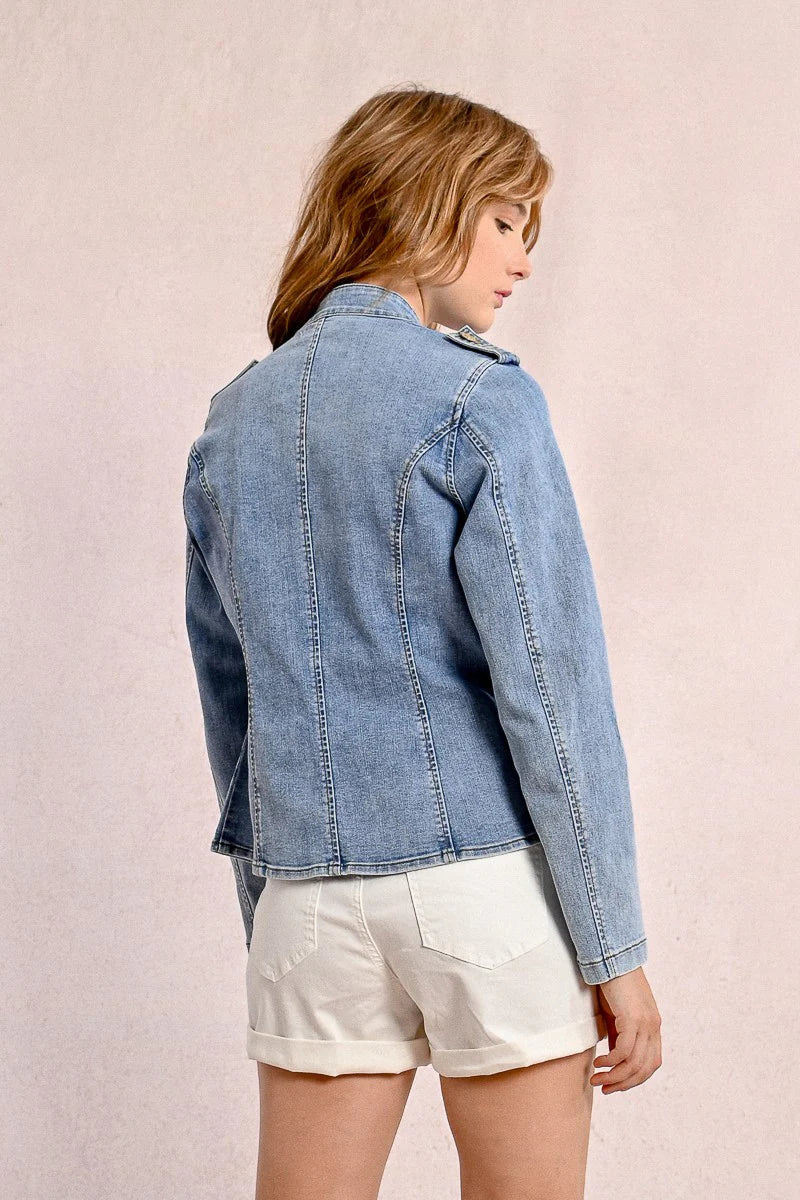 OFFICIER STYLE DENIM JACKET