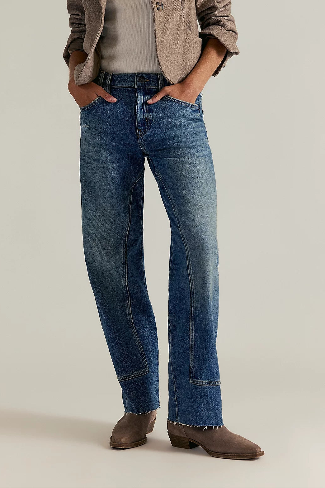 FREE PEOPLE MID RISE RISK TAKER JEANS