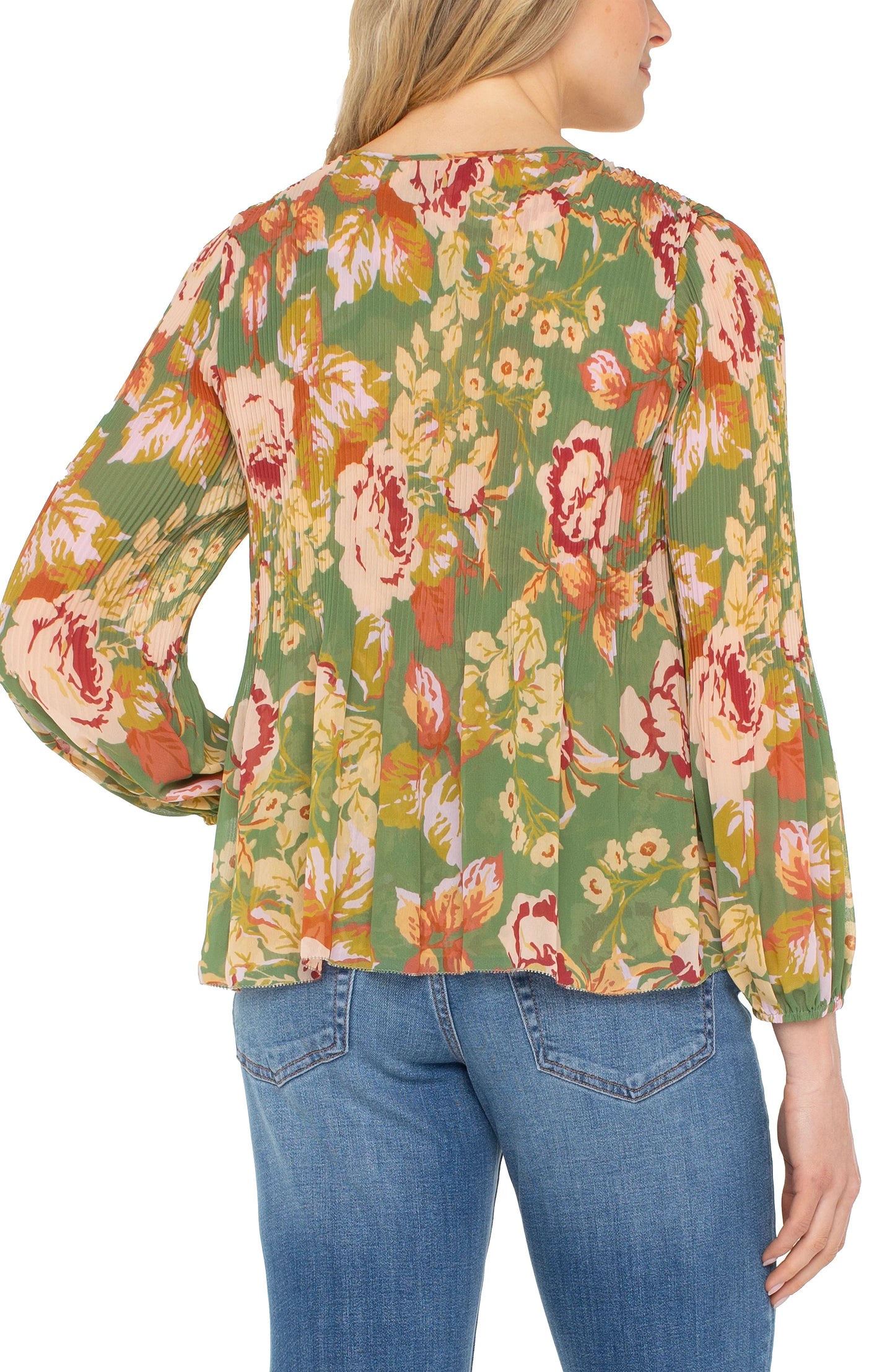 LIVERPOOL V-NECK PLEATED TOP