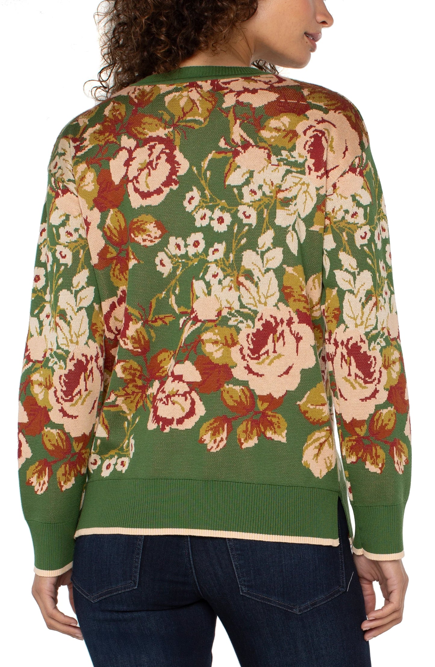 LIVERPOOL CREW NECK FLORAL SWEATER