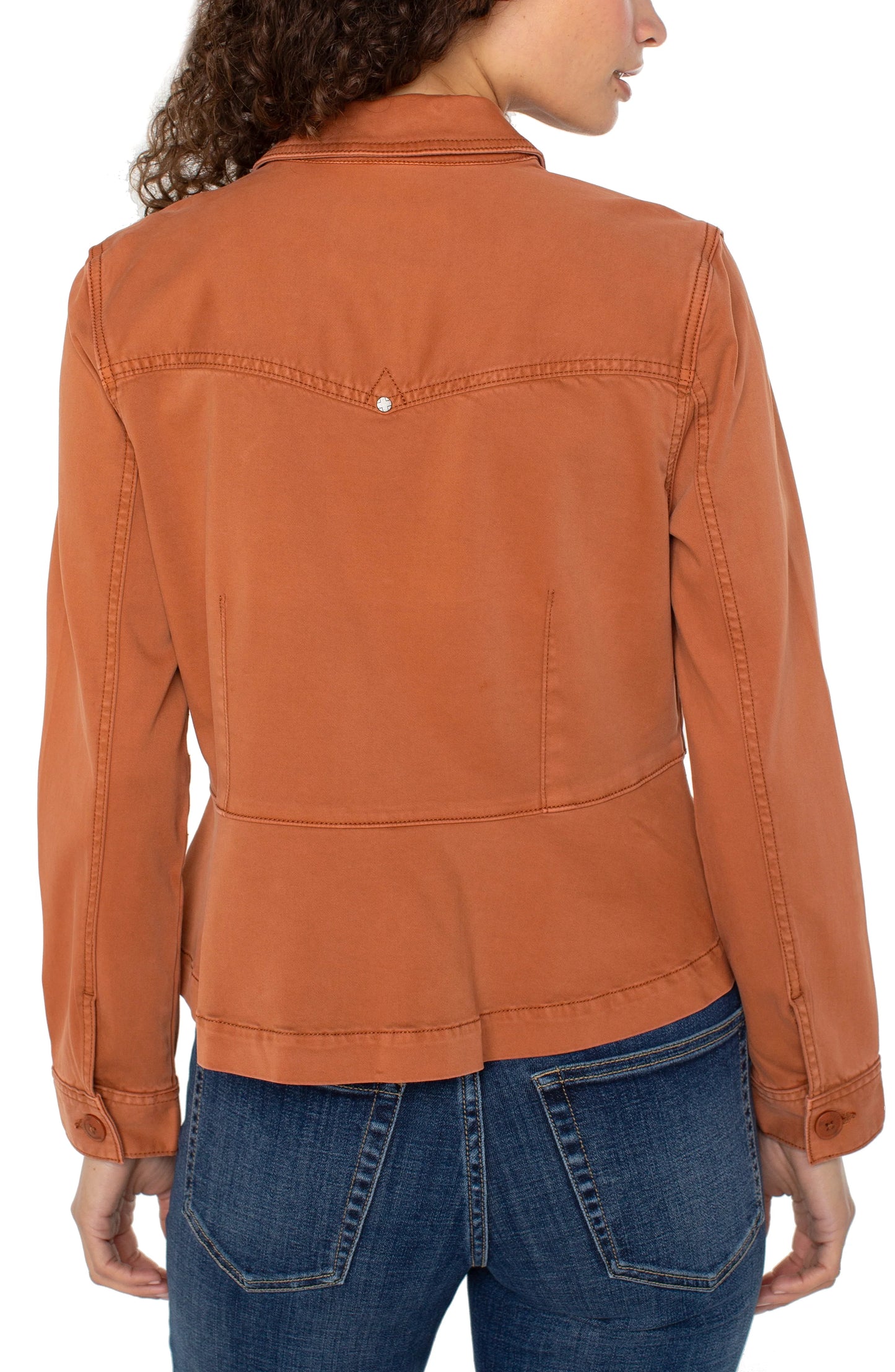 LIVERPOOL PEPLUM HEM TRUCKER JACKET