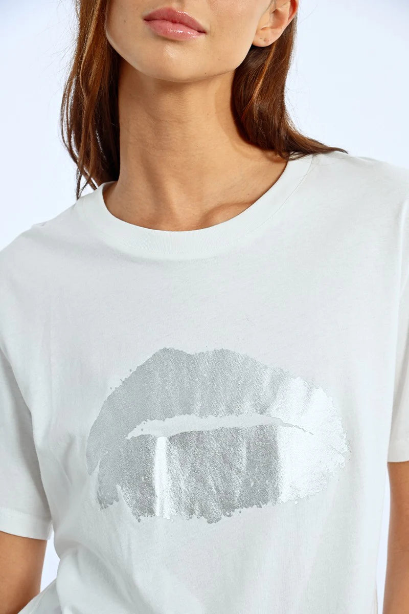 MOLLY BRACKEN FOIL LIP TEE