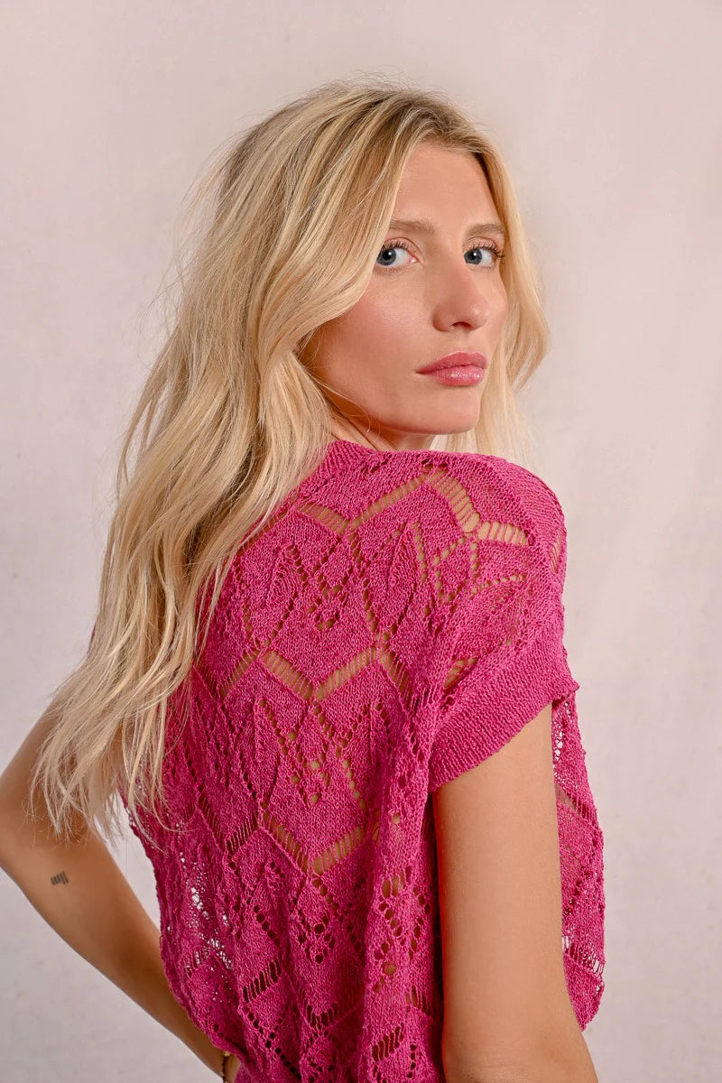 MOLLY BRACKEN SHORT KNITTED VEST TOP