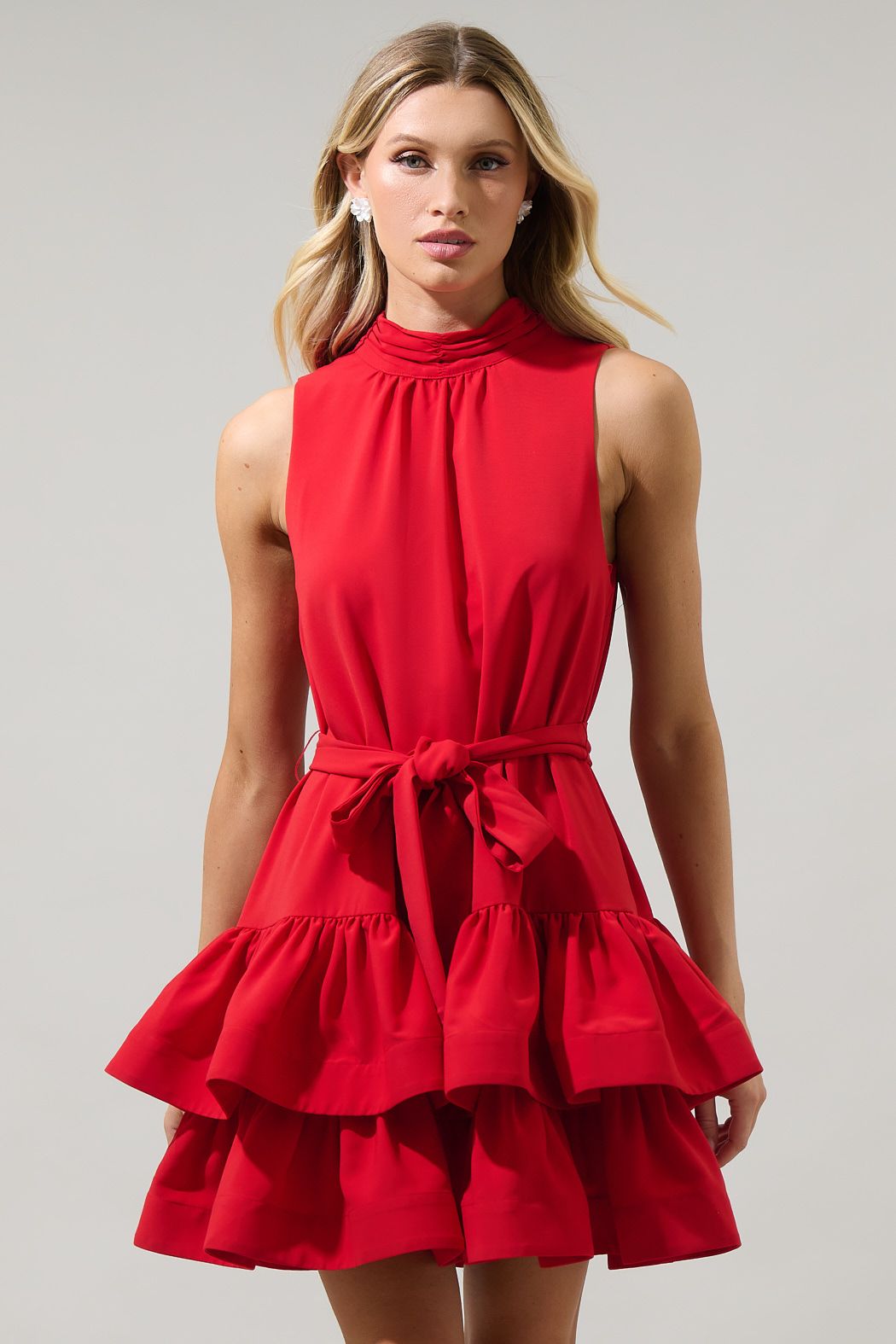 TERESA RUFFLE TIERED MINI DRESS