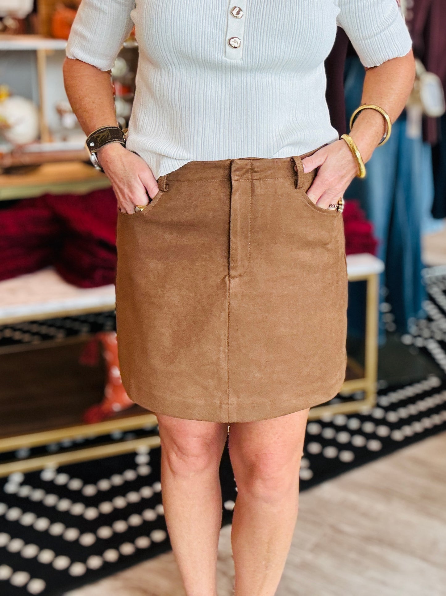 LUCY PARIS DARRY MINI SKIRT TOFFEE LARGE