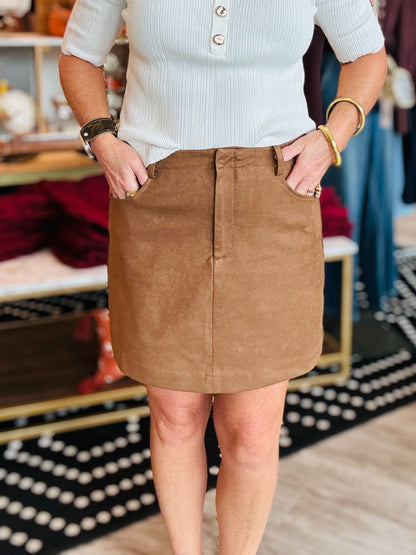 LUCY PARIS DARRY MINI SKIRT TOFFEE LARGE