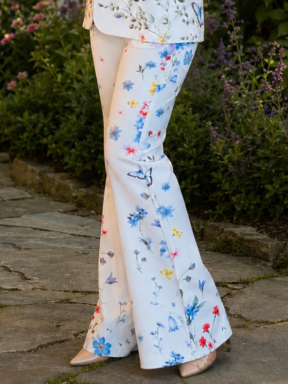 FLORAL &. BUTTERFLY WIDE LEG PANTS
