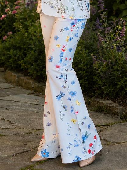 FLORAL &. BUTTERFLY WIDE LEG PANTS