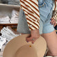 THML STRIPED BUTTON UP W/PEARL DETAIL TOP