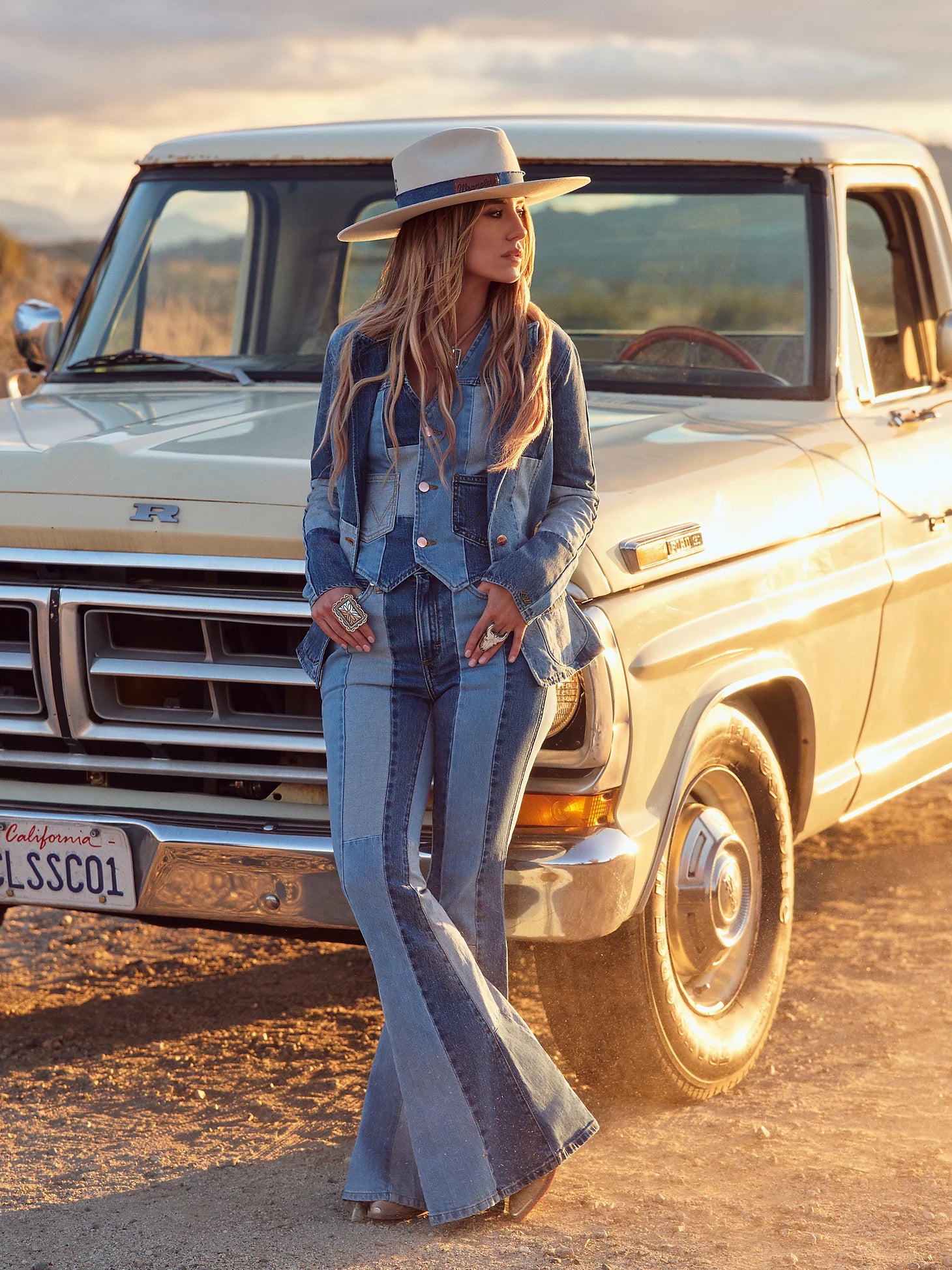 Wrangler x Lainey Wilson Patchwork Corduroy Bell Jean in Brown Wrangler x Lainey Wilson Patchwork Corduroy Bell Jean in Brown