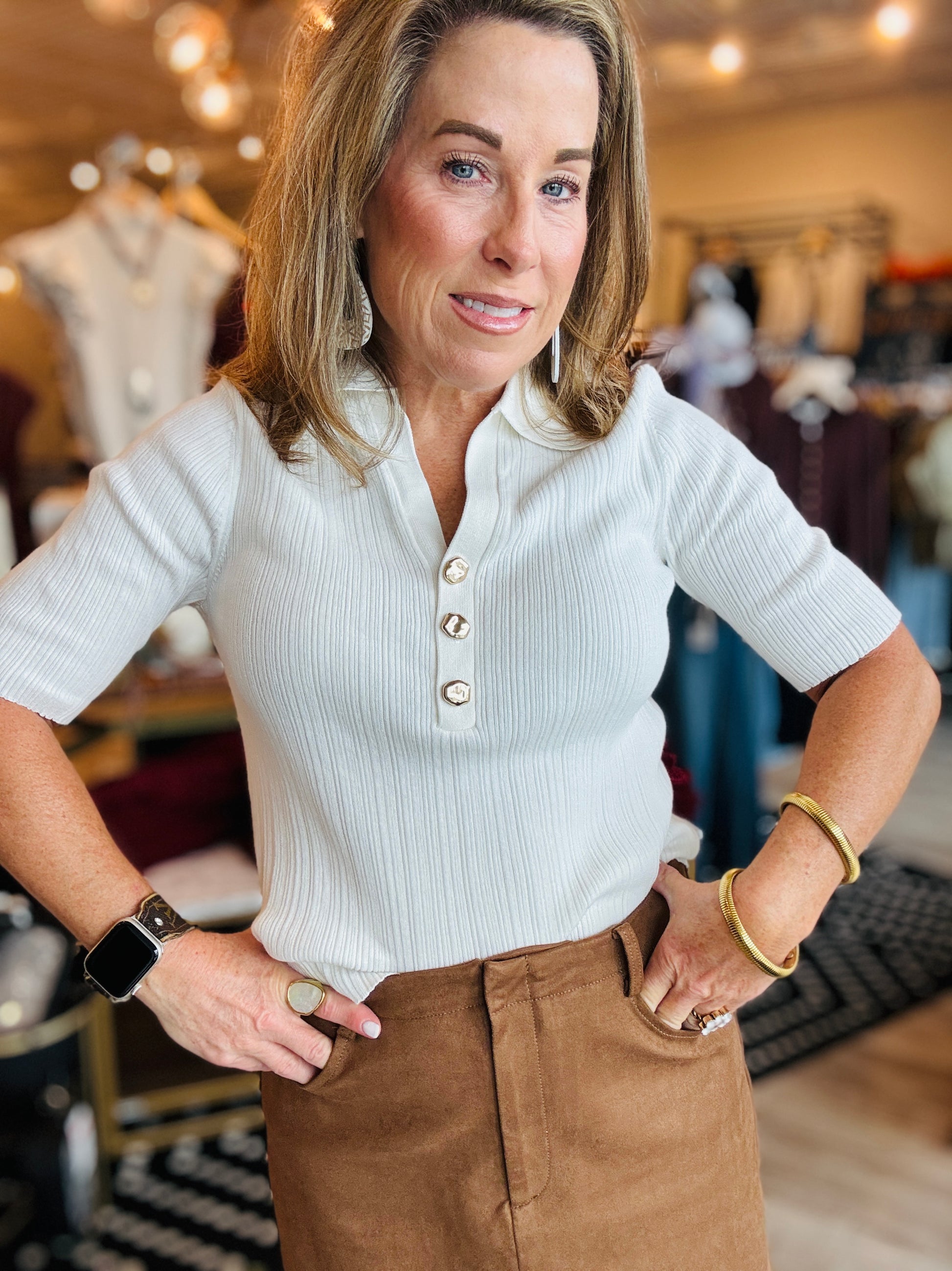 LUCY PARIS CALLAN KNIT TOP