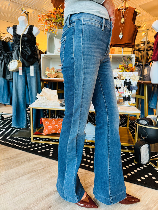 LIVERPOOL HANNAH FLARE W/BLOCKING DETAIL JEANS