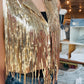 FRINGE SEQUIN COLLARED VEST