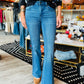 LIVERPOOL HANNAH CROP FLARE W/SIDE HEM