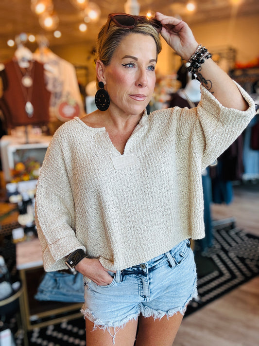CROP PATCH SWEATER