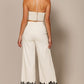 HALTER CROP WITH LACE TRIM TOP