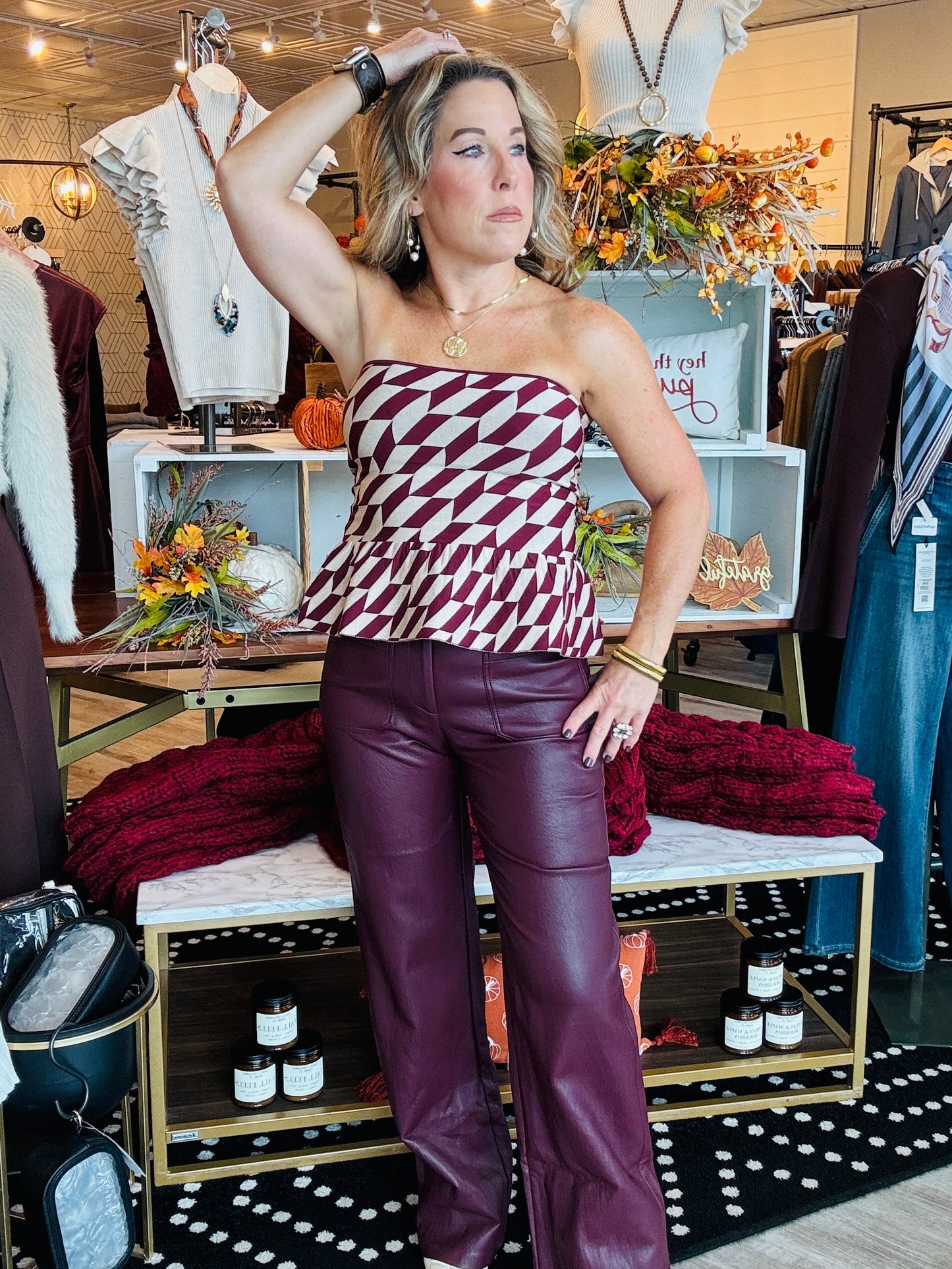 LUCY PARIS REEVE FAUX LEATHER PANT