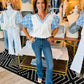 EMBROIDERED PUFF SLV TOP