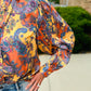 CURRENT AIR PAISLEY PLEATED SLEEVE BLOUSE