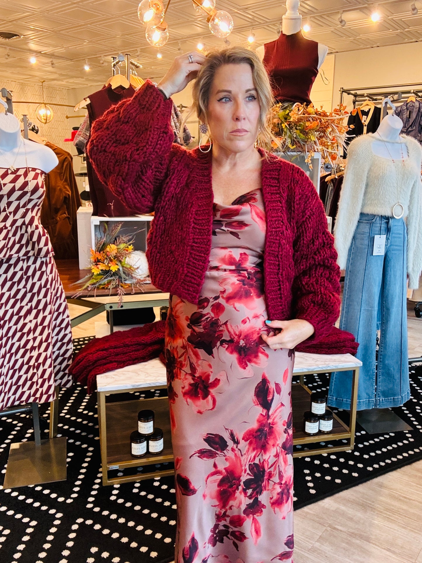 COWL NECK ADJUSTABLE MIDI SLIP DRESS