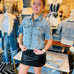 SHORT SLEEVE CROP JACKET SHIRT