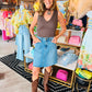 DENIM MID LENGTH SKIRT