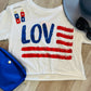 LOVE FLAG CROP TEE