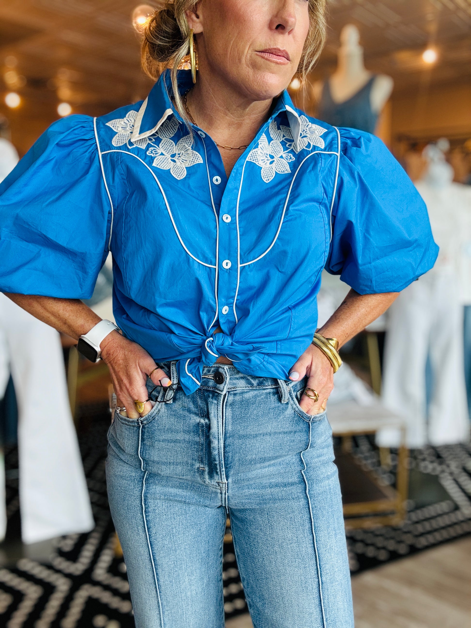 HIGH RISE SCULPT FLARE W/PINTUCKS JEANS