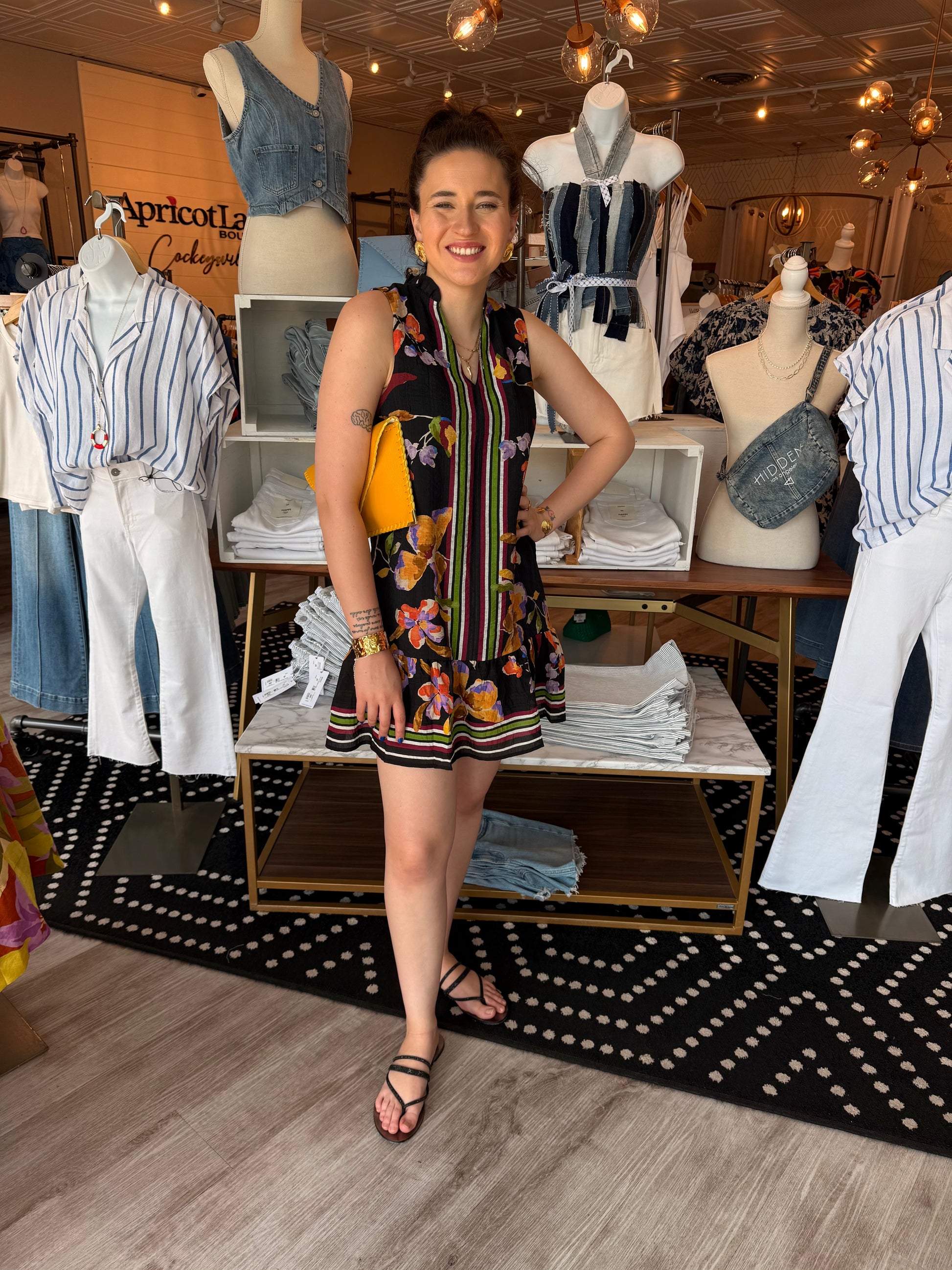 THML SLEEVELESS FLORAL DRESS