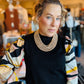 THML KNIT AND SATIN COMBO TOP