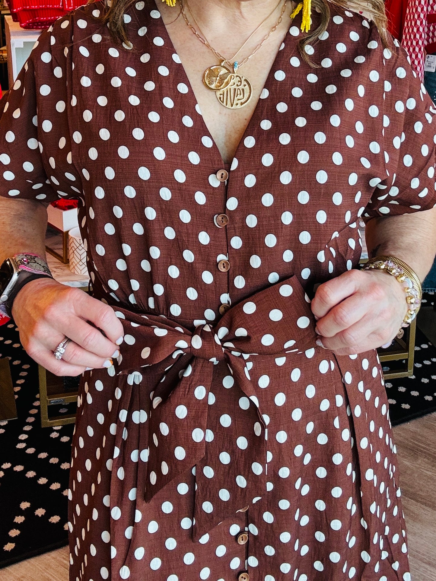 POLKA DOT MIDI DRESS