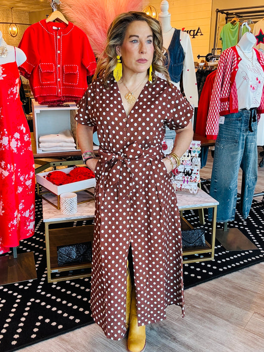 POLKA DOT MIDI DRESS